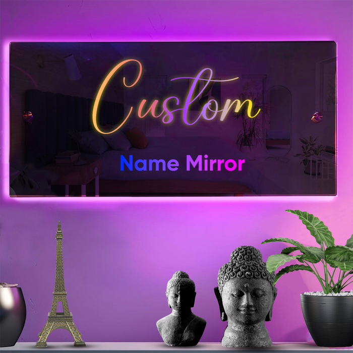 Elegant Personalized Light Up Name Mirror
