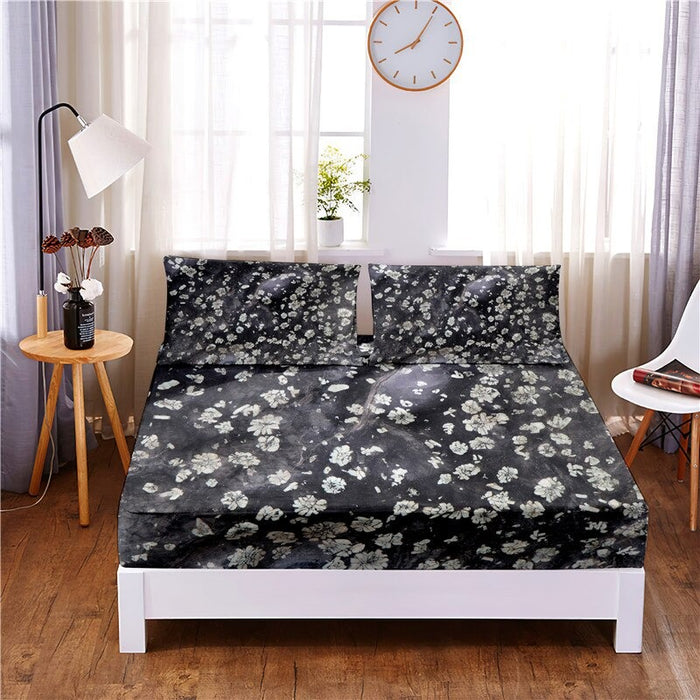 Plum Blossom Digital Printed 3pc Polyester Bedding Set