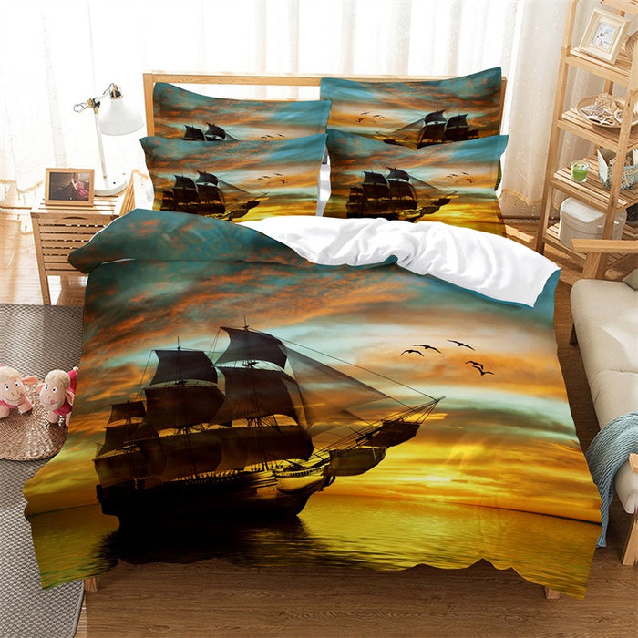 3D Ship Printed Bedding Set