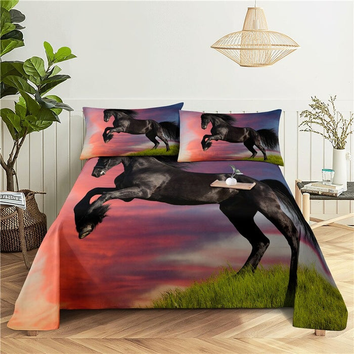 3 Sets Beautiful Horse Print Bedding Set