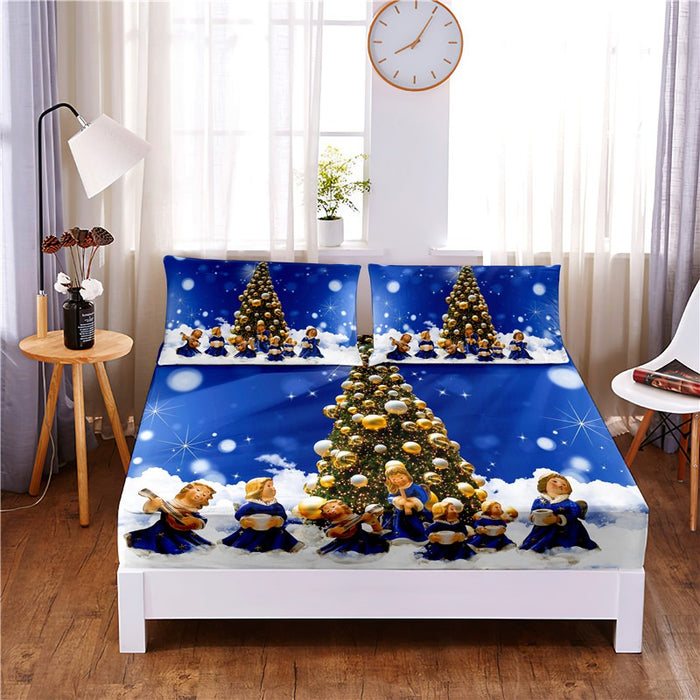3 Pcs Christmas Tree Printed Bedding Set