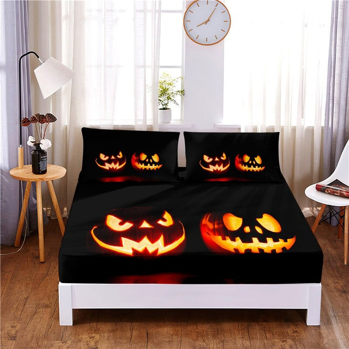 Pumpkin Festival Digital Printed 3pc Polyester Bedding Set