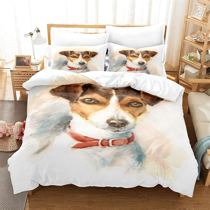 3D Dog Print Bedding Set