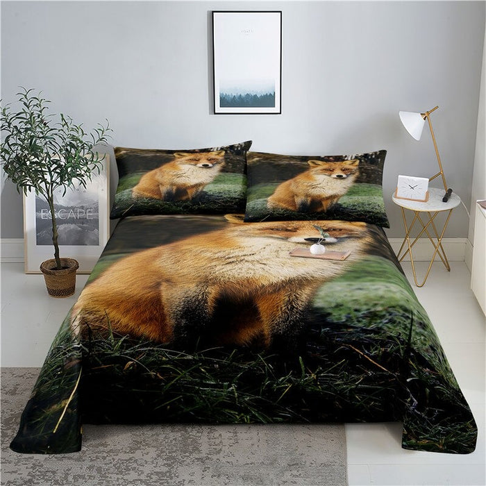 Couple Fox Digital Print Bedding Set