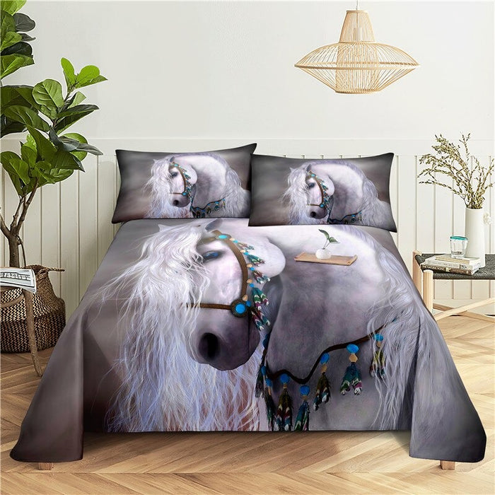 3 Sets Beautiful Horse Printing Bedding Set