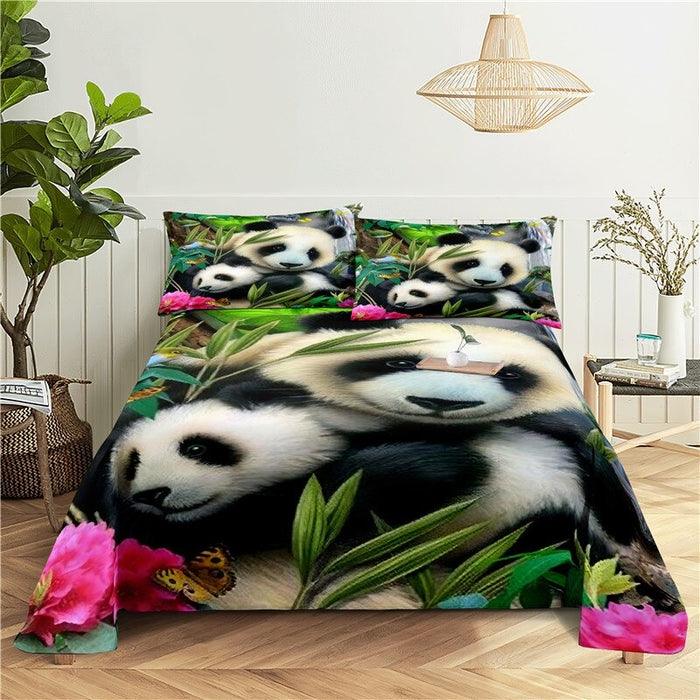 3 Sets Panda Printing Bedding Set