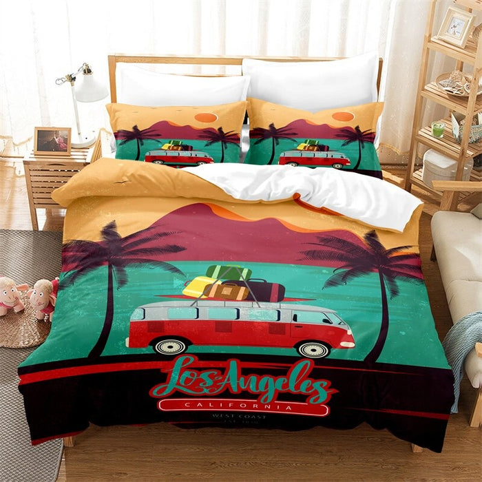 Cartoon Beach Car Bedding Sets