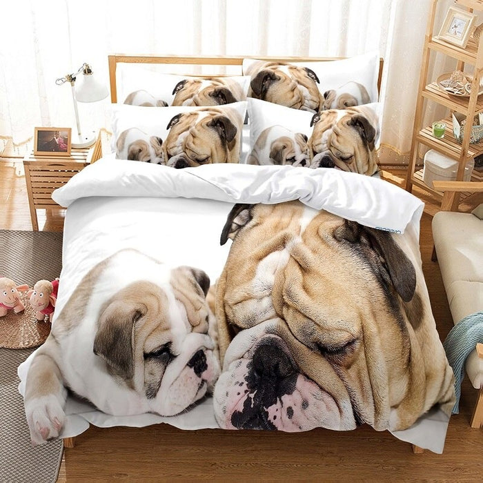Bull Dog Printed Bedding Set