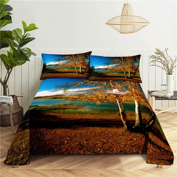 Printed Oil Painting Bedding Set