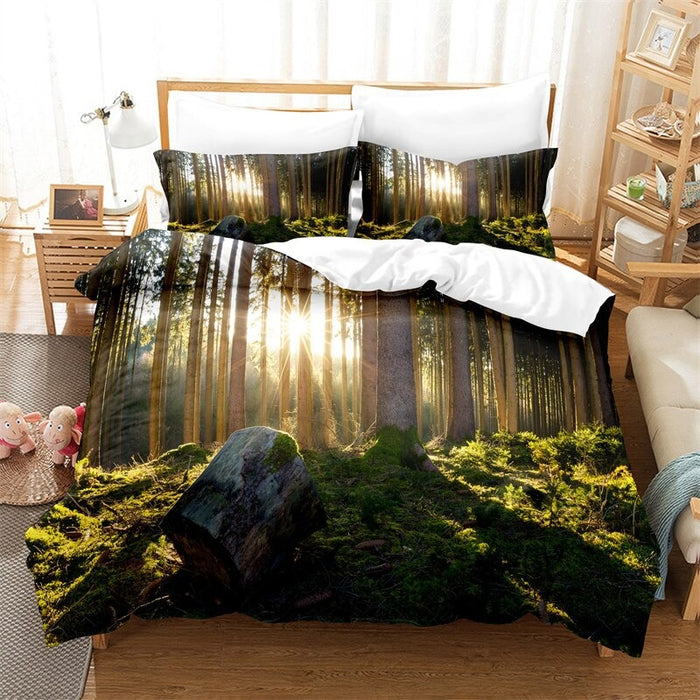 Printed Trees Scenery Bedding Set