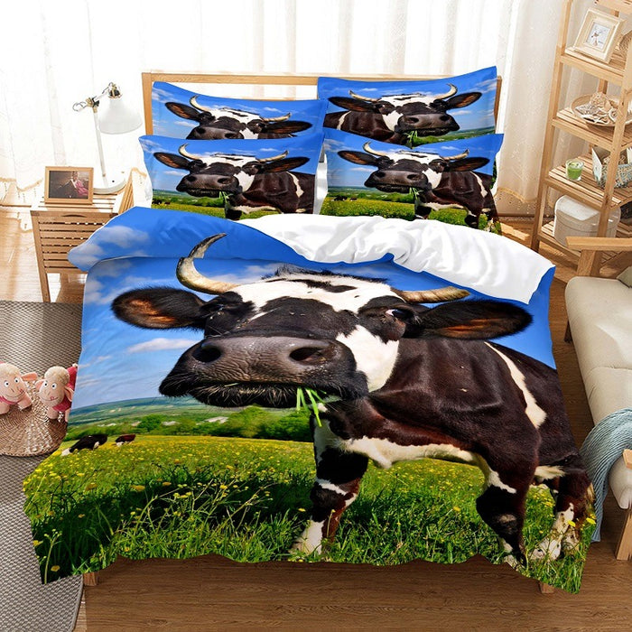 Cow Printing Duvet Cover Bedding Set