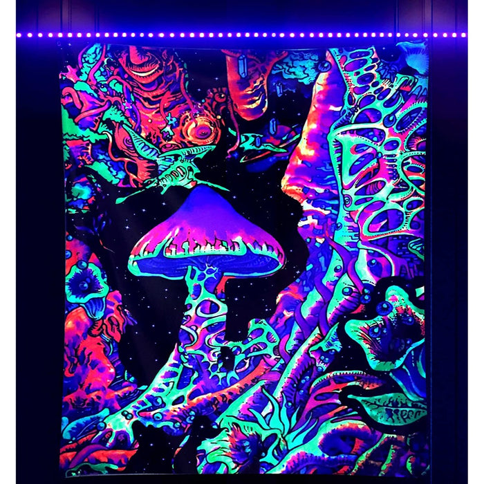 Blacklight Psychedelic Tapestry Wall Hanging Tapis Cloth