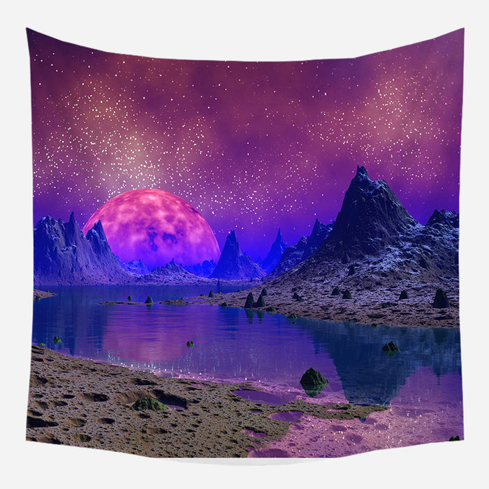 Purple Planetary Movement Tapestry Wall Hanging Tapis Cloth