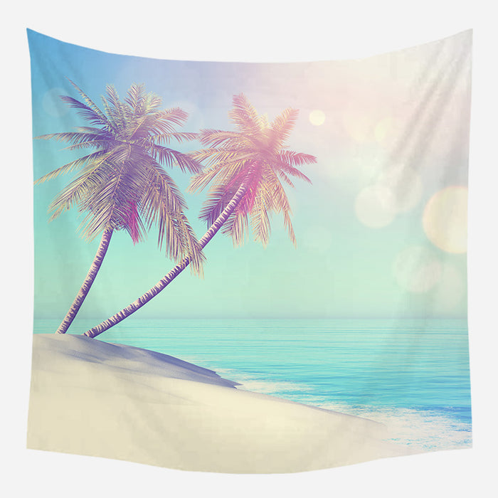 Palm Trees At Beach Tapestry