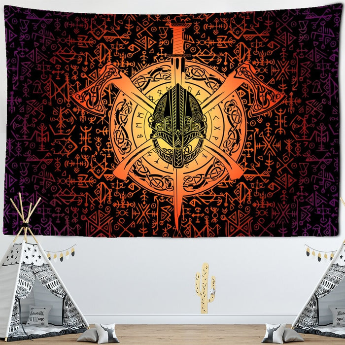 The Vikings Raven Tapestry Wall Hanging Tapis Cloth