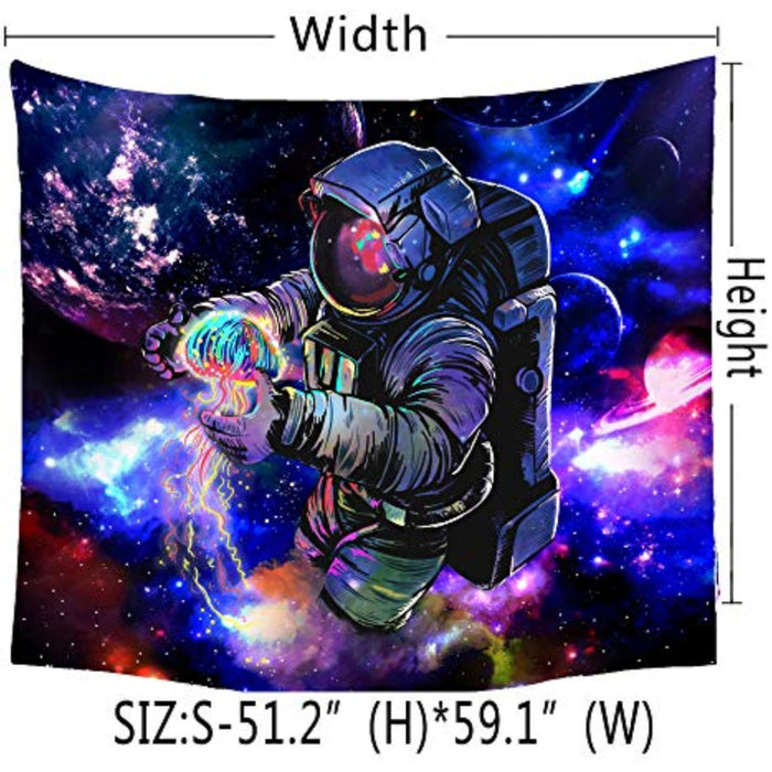 Astronaut Tapestries Wall Tapestry Bohemian Hippie Tapestry Fantasy Space Tapestry Wall Hanging Trippy Galaxy Planet Wall Art for Dorm Decorations