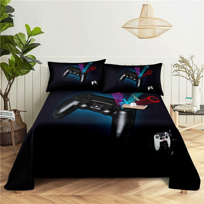 Cool Game Print Bed Flat Bedding Set
