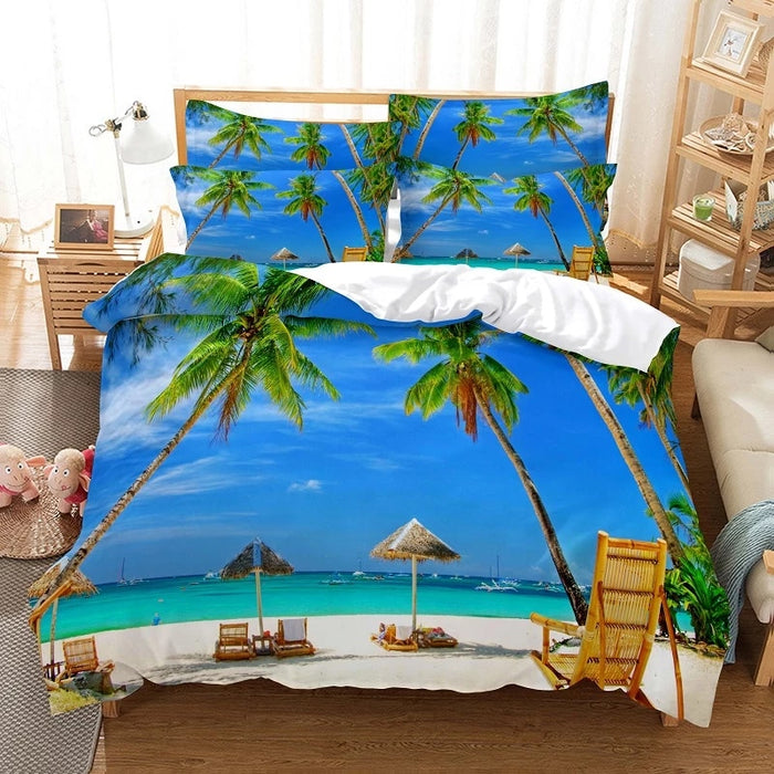 Beach Stay Printed Duvet Cover Bedding Set