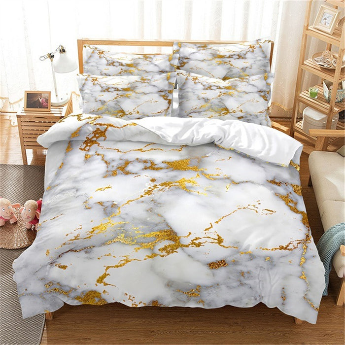 Luxurious Marble Pattern Duvet Cover Comforter Set
