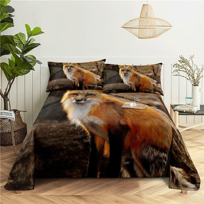 Couple Fox Digital Print Bedding Set