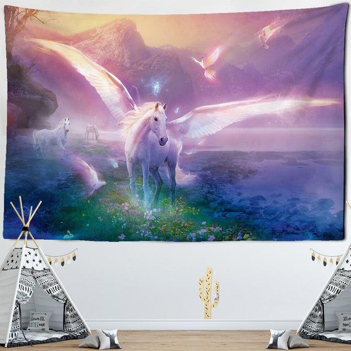 Sacred Horse Tapestry Wall Hanging Tapis Cloth