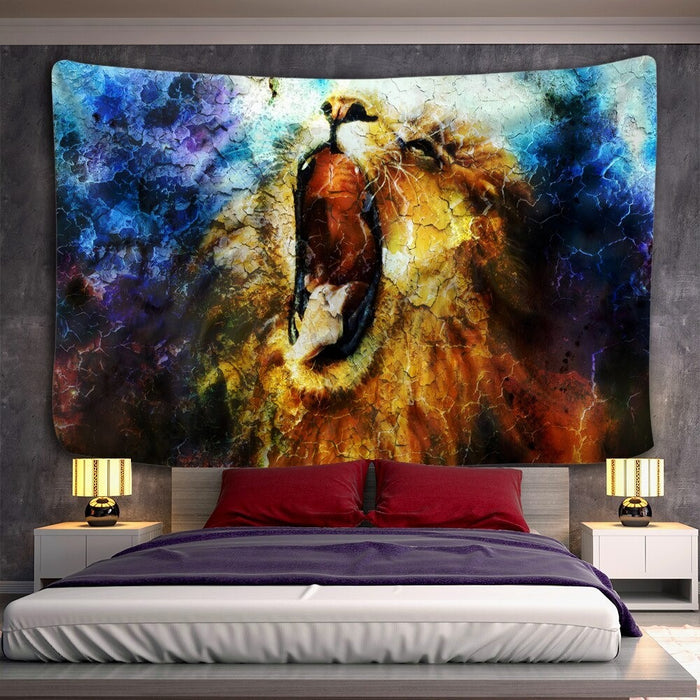 Wolf Lion Tapestry Wall Hanging Tapis Cloth