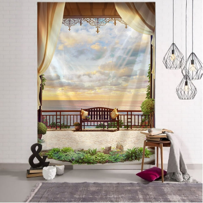 Scenic Sunshine Tapestry Wall Hanging Tapis Cloth