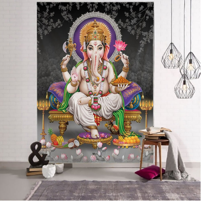God Ganesh Tapestry Wall Hanging Tapis Cloth
