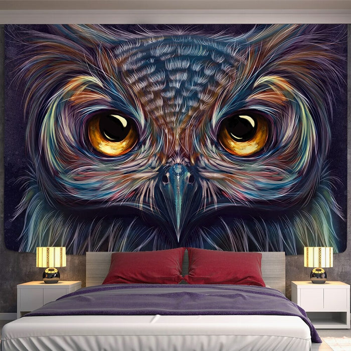 Colorful Mystic Owl Tapestry Wall Hanging Tapis Cloth