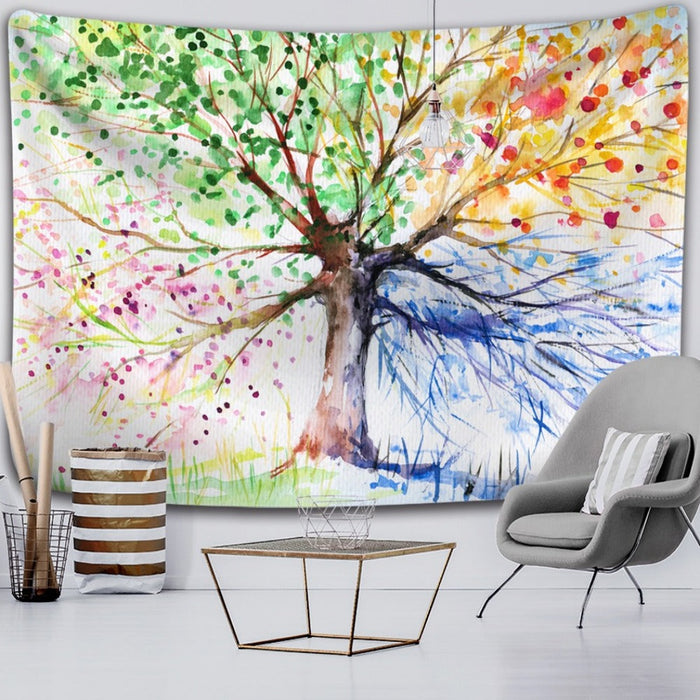 Colorful Tree Tapestry Wall Hanging Tapis Cloth