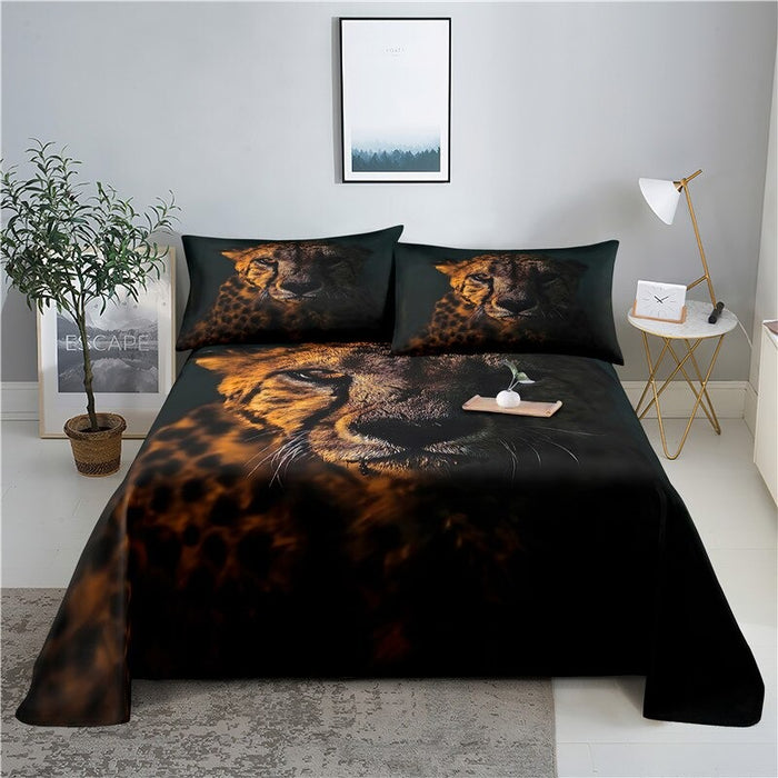 Leopard Printed Flat Bedding Set