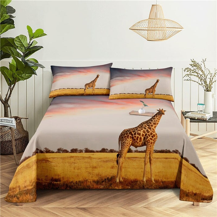 Printed Giraffe Bedding Set
