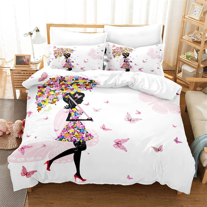 Flower Girl Printed Bedding Set