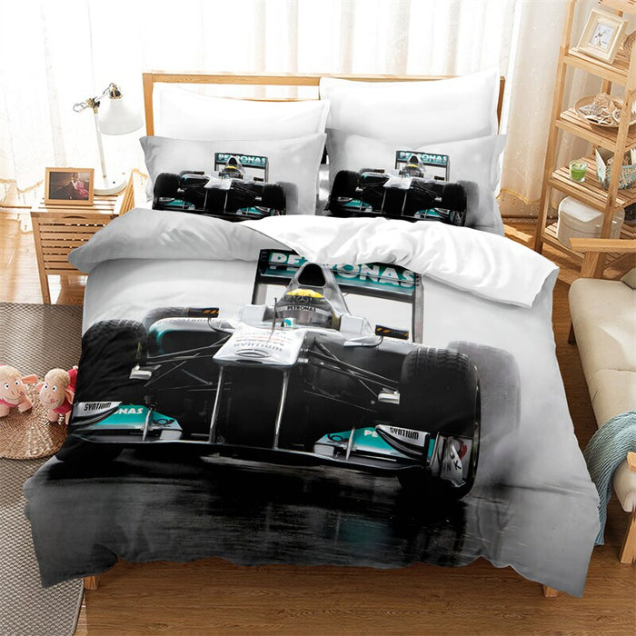 Racing Cars 3D Printed Duvet Cover Bedding Set