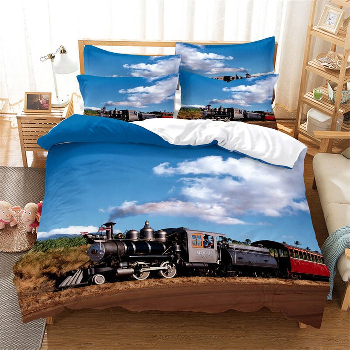 Trains & Ships Printed Bedding Set