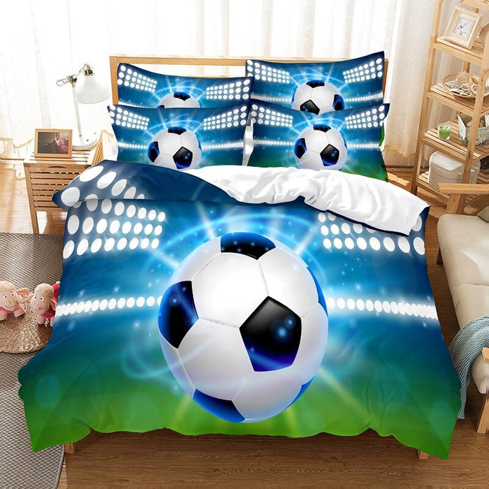 Football Printed Duvet Cover Bedding Set