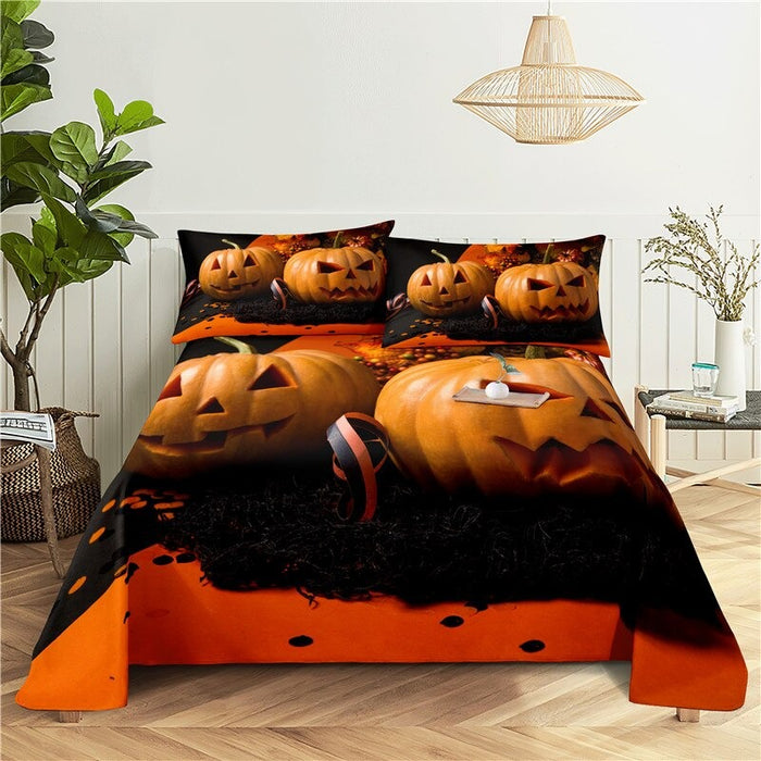 Halloween Pumpkin Digital Printing Bedding Set