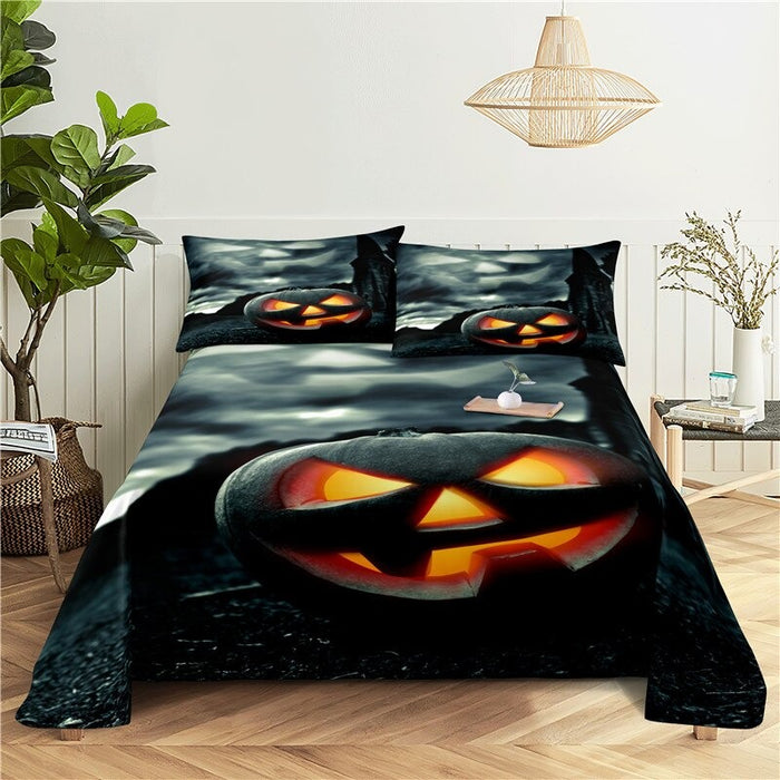 Halloween Pumpkin Digital Printing Bedding Set