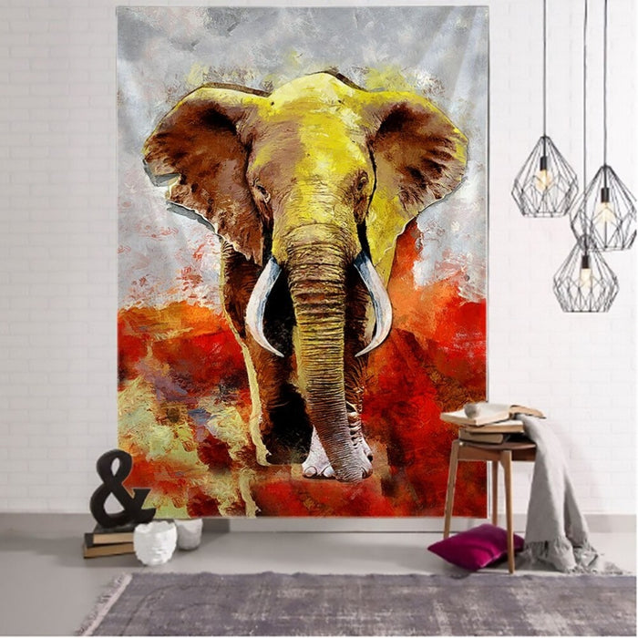 3D Mural Elephant Tapestry Wall Hanging Tapis Cloth