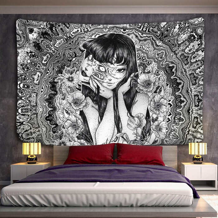 Horror Anime Tapestry Wall Hanging Tapis Cloth