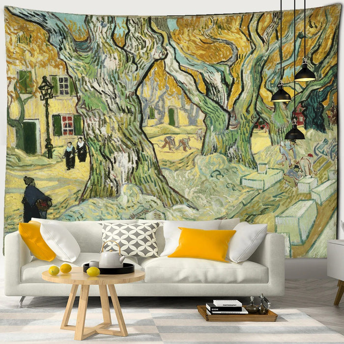 Van Gogh Scene Tapestry Wall Hanging Tapis Cloth