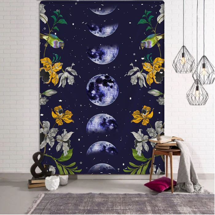 Psychedelic Moon Starry Tapestry Wall Hanging Tapis Cloth
