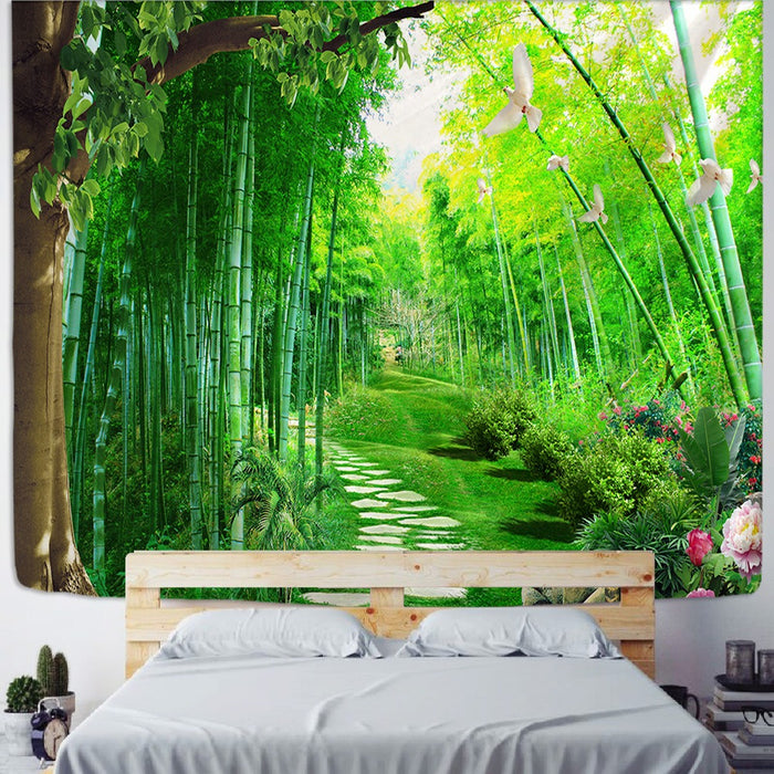 Tropical Forest Tapestry Wall Hanging Tapis Cloth
