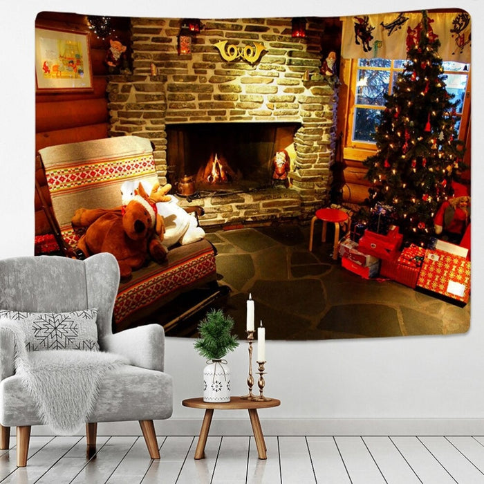 Snowy Background Tapestry Wall Hanging