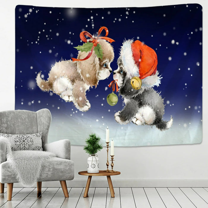 Christmas Theme Animals Tapestry Wall Hanging Tapis Cloth
