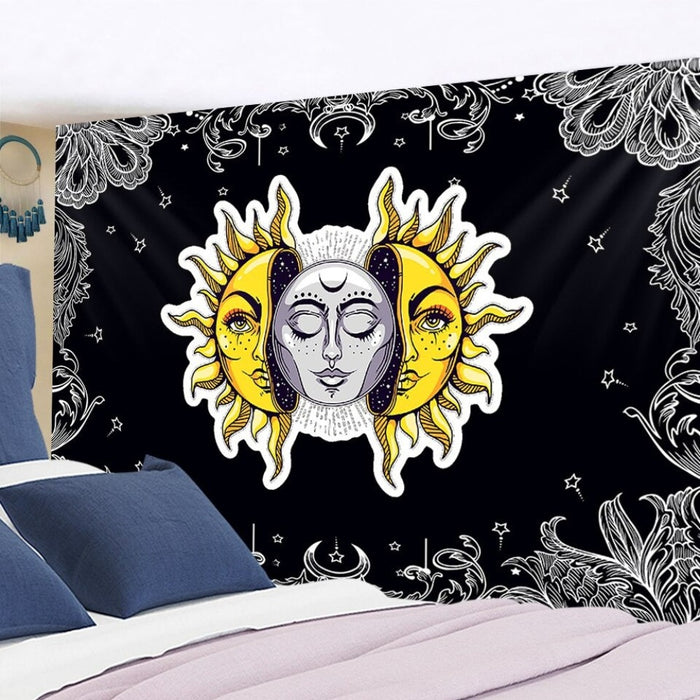 Sun Moon Mandala Tapestry Wall Hanging Tapis Cloth