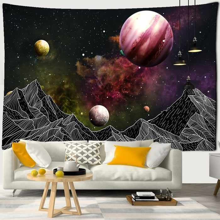 Black And White Stars Tapestry Wall Hanging Tapis Cloth