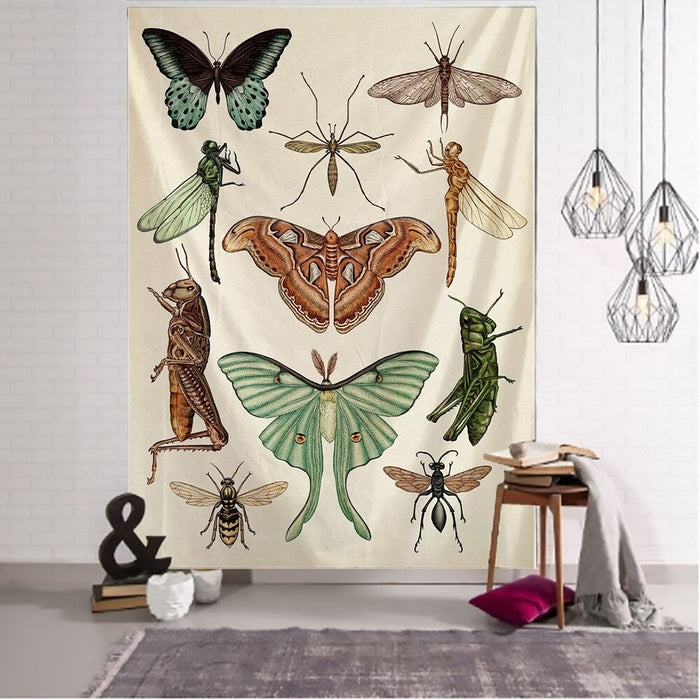 Butterfly Mushroom Tapestry Wall Hanging Tapis Cloth