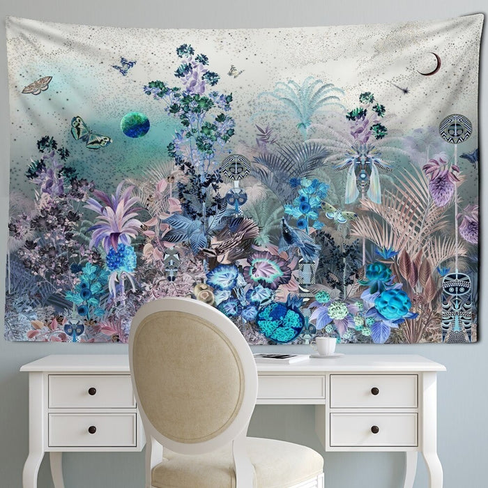 Colorful Butterfly Mushroom Tapestry Wall Hanging Tapis Cloth