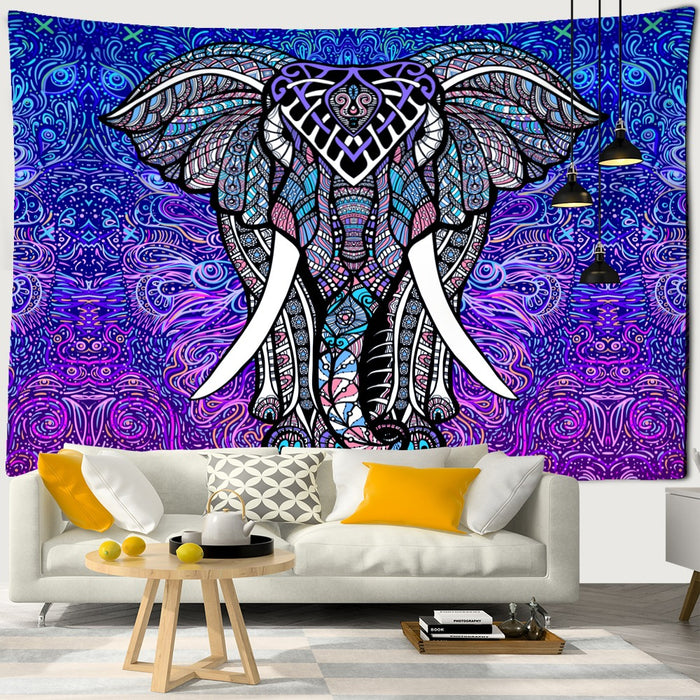 India Mandala Elephant Tapestry Wall Hanging Tapis Cloth